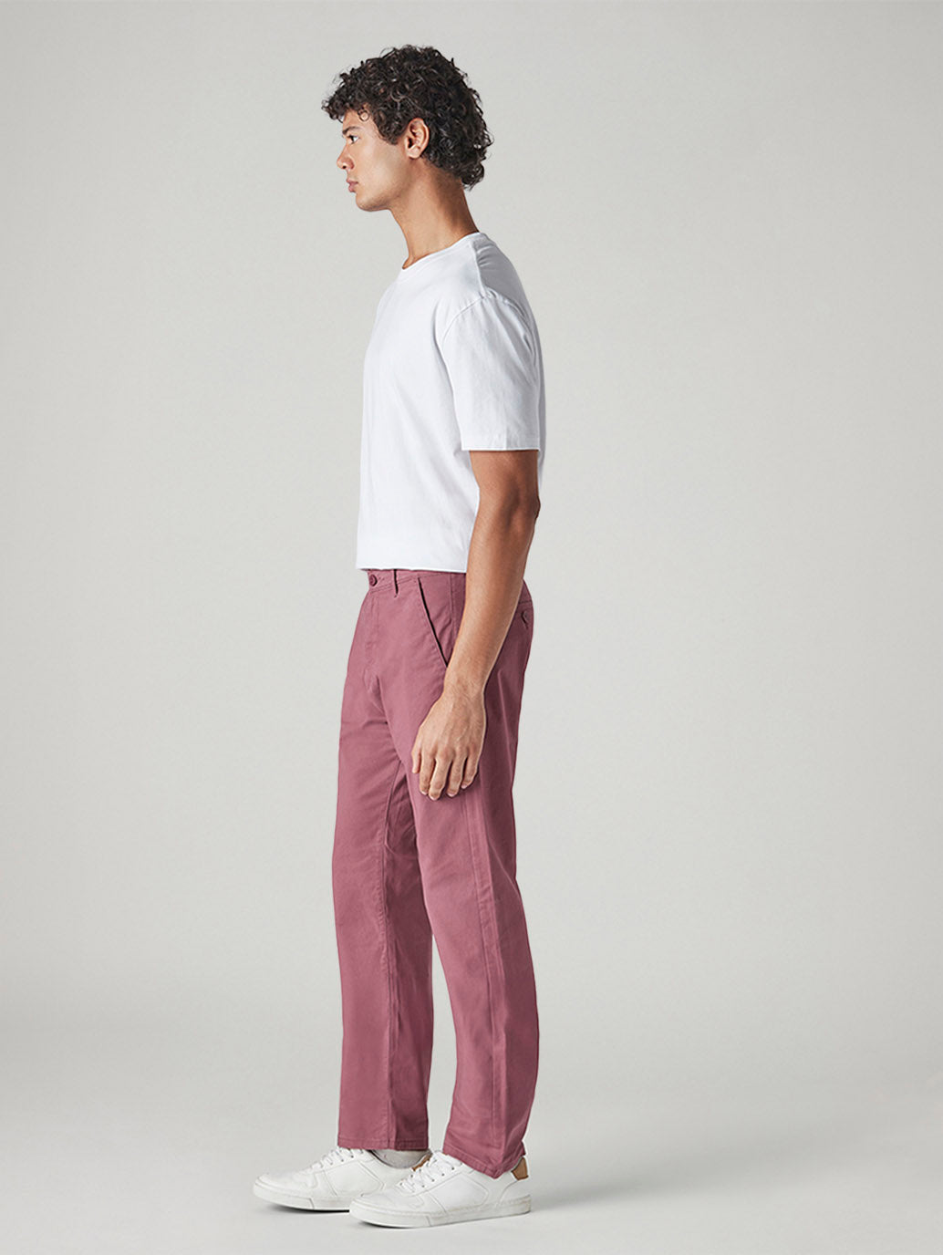 Men's 505 Mauve Straight Fit Mid Rise Chinos - Side View
