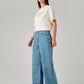 Women's Blue XL Straight Loose Fit Mid Rise Jeans - Side View