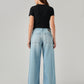 Women's Light Blue XL Straight Loose Fit Mid Rise Jeans - Back View
