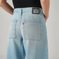 Women's Light Blue XL Straight Loose Fit Mid Rise Jeans - Detail View