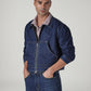 Men's Solid Regular Fit Fleece Denim Trucker Jacket - Styleshot View