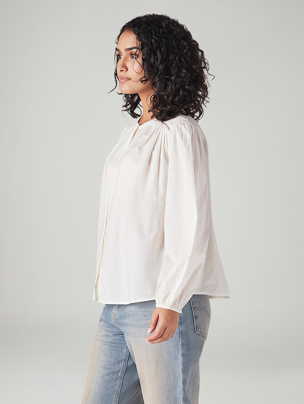 Women's Solid Relaxed Fit Top - Side View