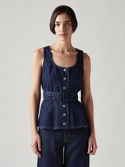 Women's Solid Slim Fit Denim Top