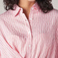 Women's Striped Pink Spread Collar Shirt - 20 View