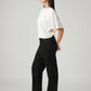 Women's Black Loose Fit Mid Rise Easy Dad Jeans - Side View