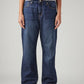 Women's Dark Blue Loose Fit Mid Rise Easy Dad Jeans - Front View