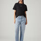 Women's Light Blue Loose Fit Mid Rise Easy Dad Jeans - Styleshot View
