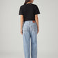 Women's Light Blue Loose Fit Mid Rise Easy Dad Jeans - Back View