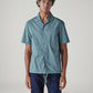 Men's Blue Solid Relaxed Fit Commuter Shirt - Front View