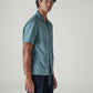 Men's Blue Solid Relaxed Fit Commuter Shirt - Side View