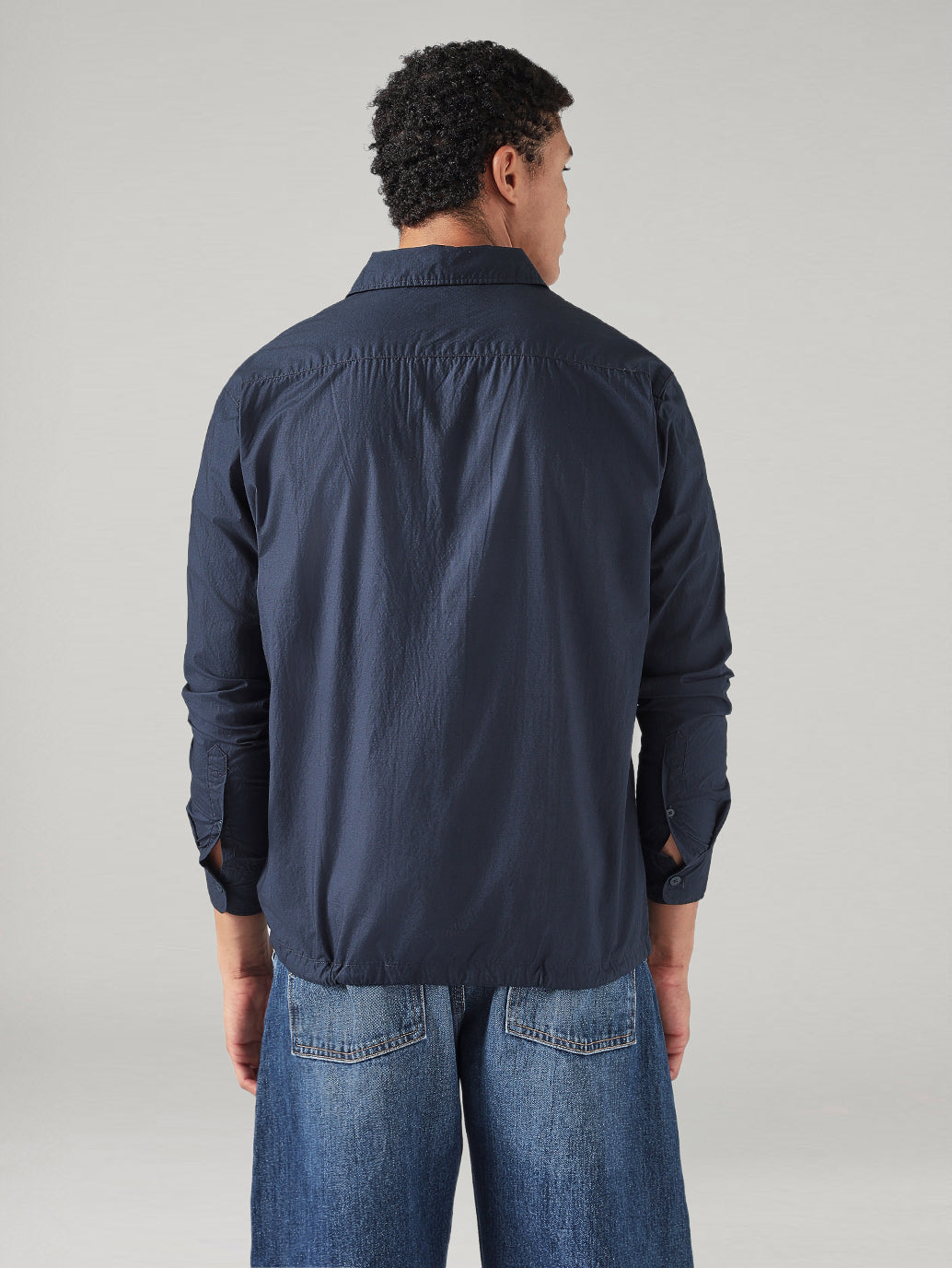 Men's Solid Relaxed Fit Shirt - Back View