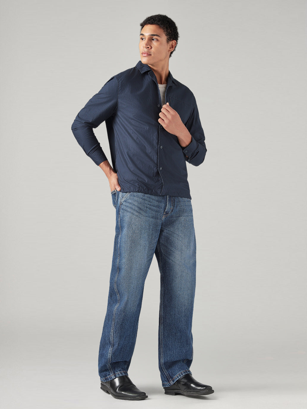 Men's Solid Relaxed Fit Shirt - Full View