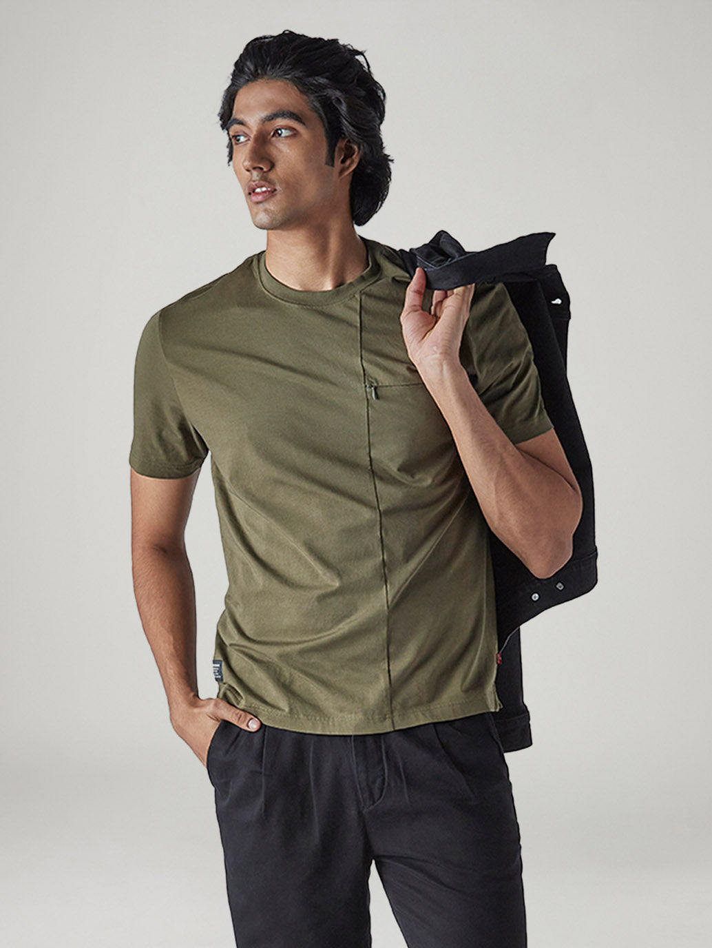 Men's Solid Regular Fit Jersey T-Shirt