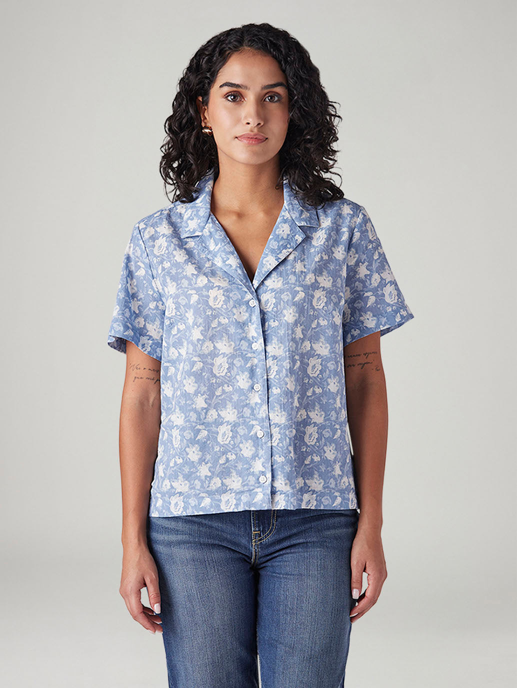 Women's Floral Regular Fit Shirt - Front View