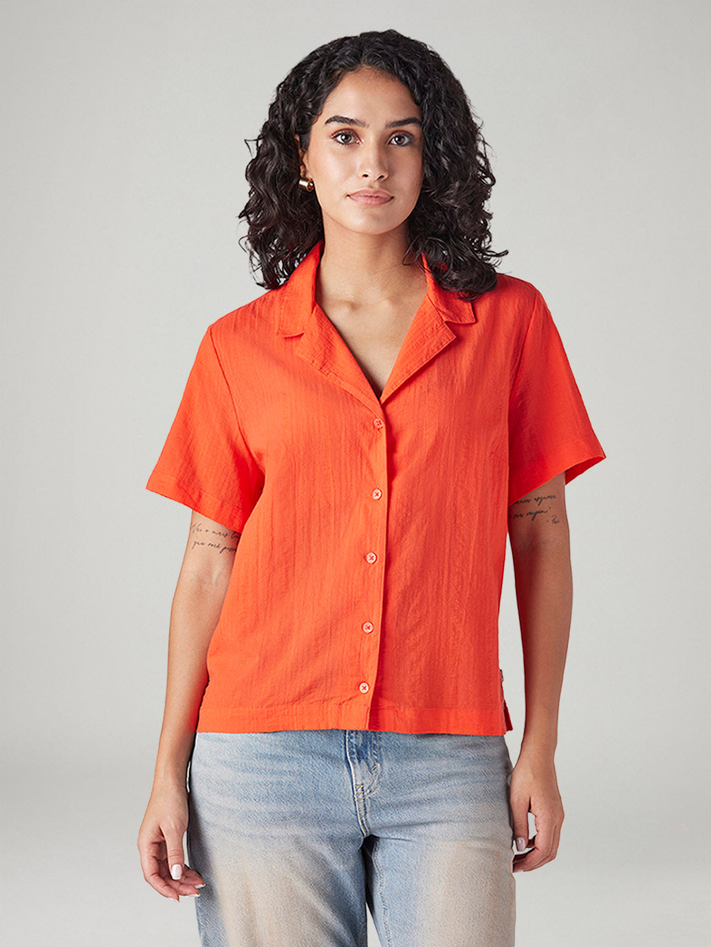 Women's Solid Regular Fit Shirt - Front View