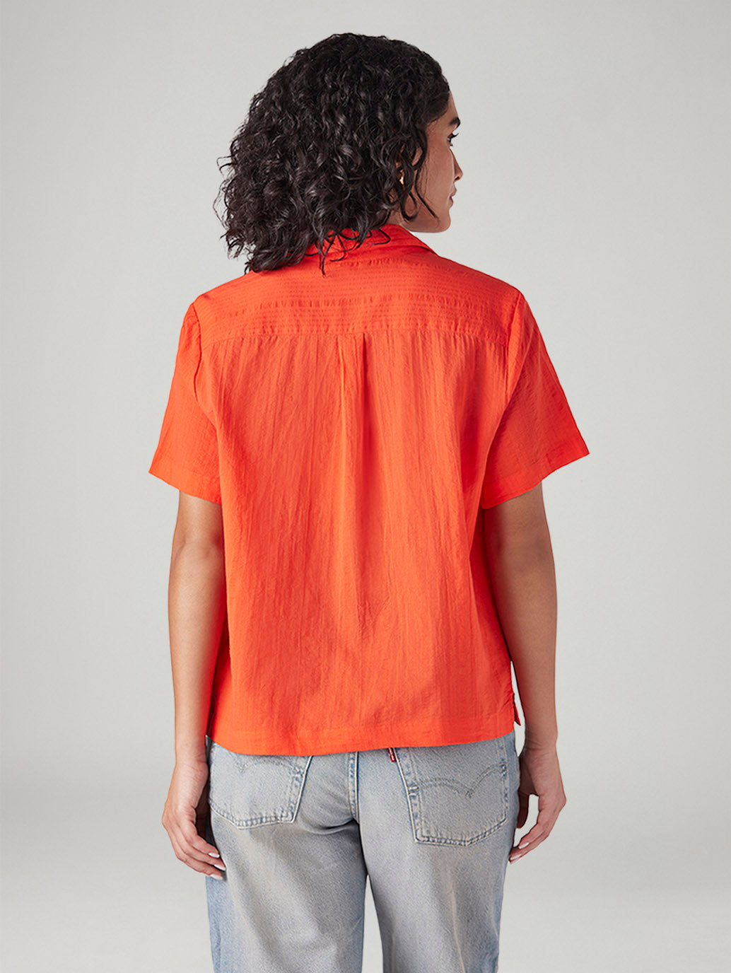 Women's Solid Regular Fit Shirt - Back View