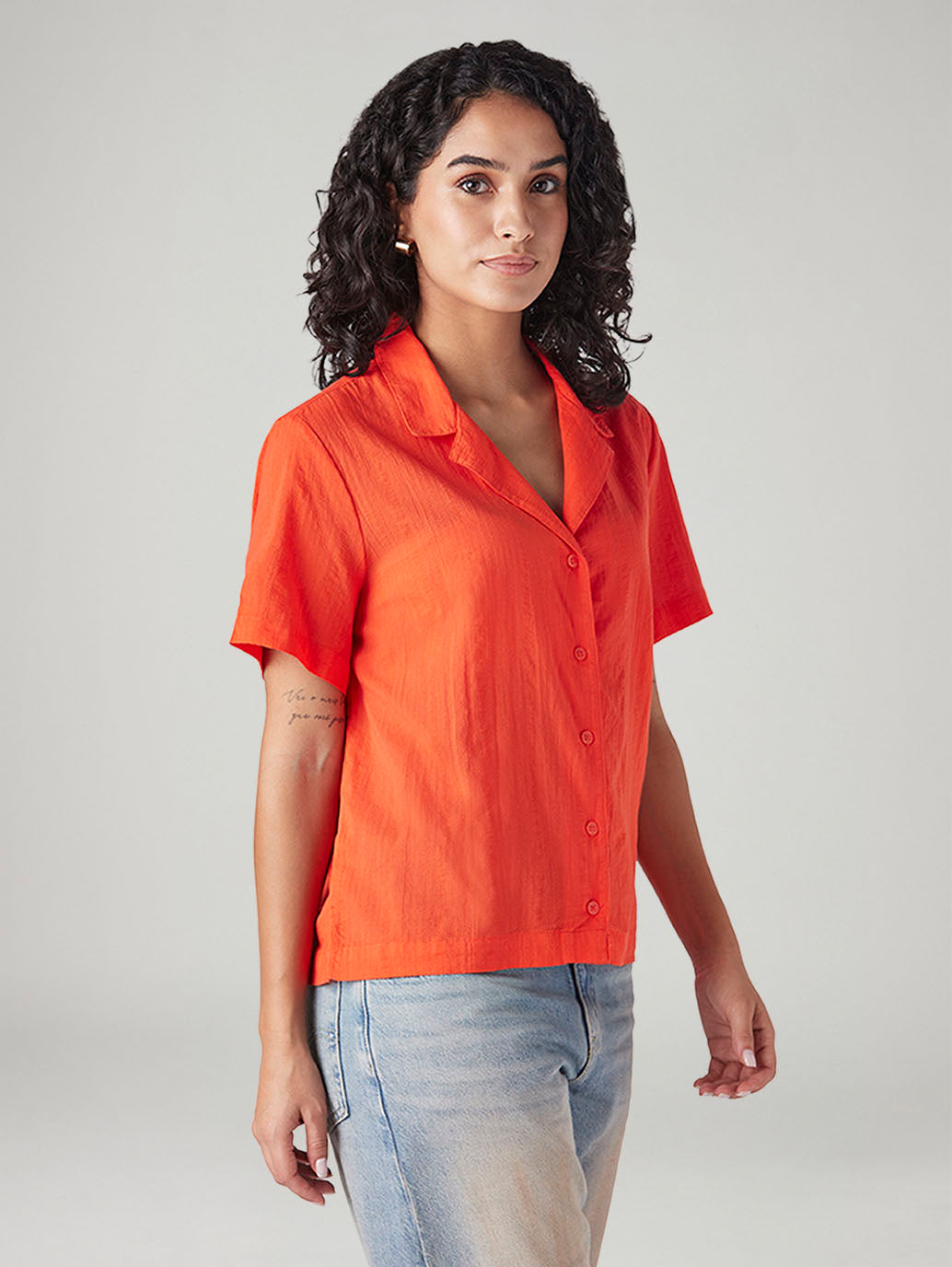 Women's Solid Regular Fit Shirt - Side View