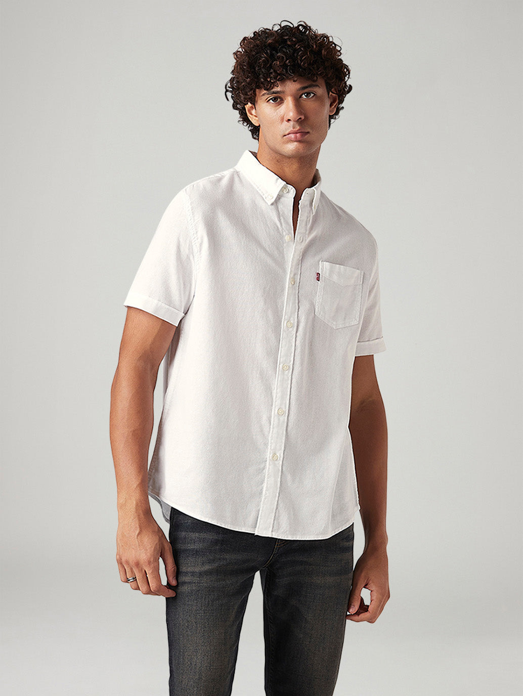 Men's Solid Slim Fit Oxford Shirt - Styleshot View