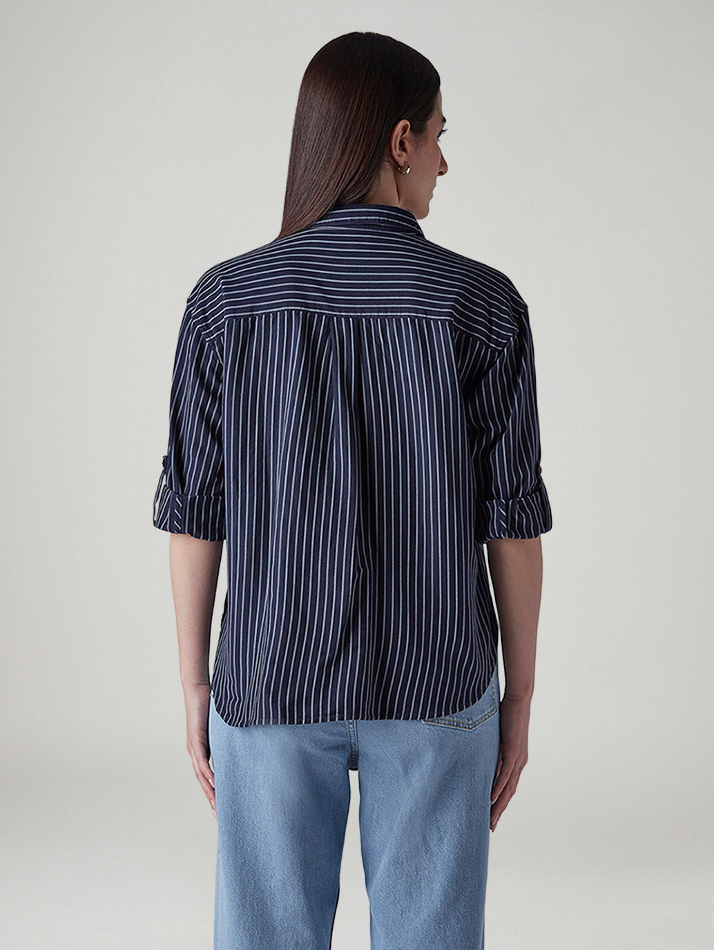 Women's Striped Regular Fit Top - Back View
