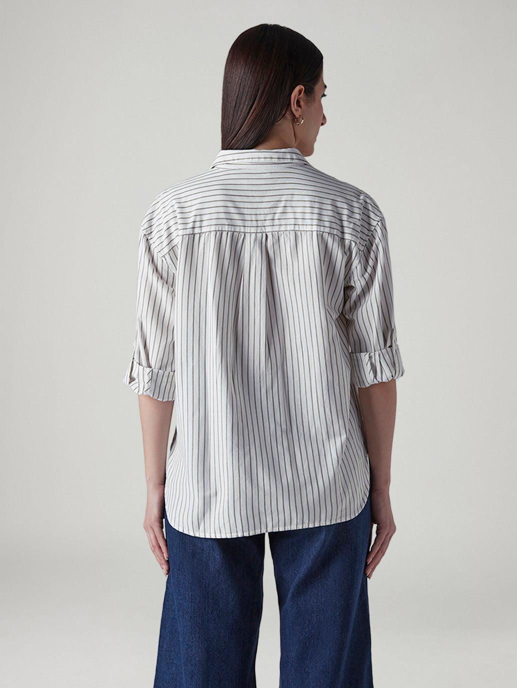 Women's Striped Regular Fit Top - Back View