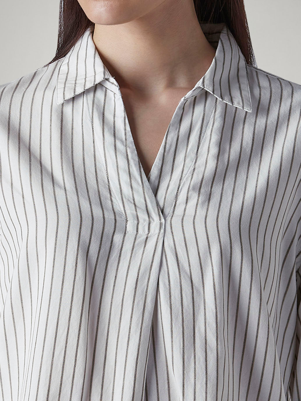 Women's Striped Regular Fit Top - Detail View