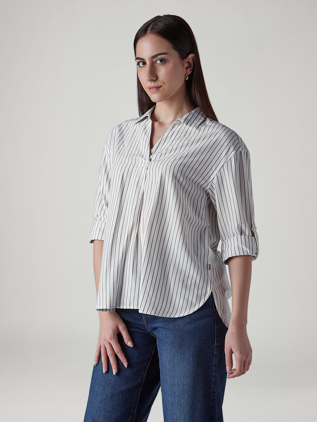 Women's Striped Regular Fit Top - Side View