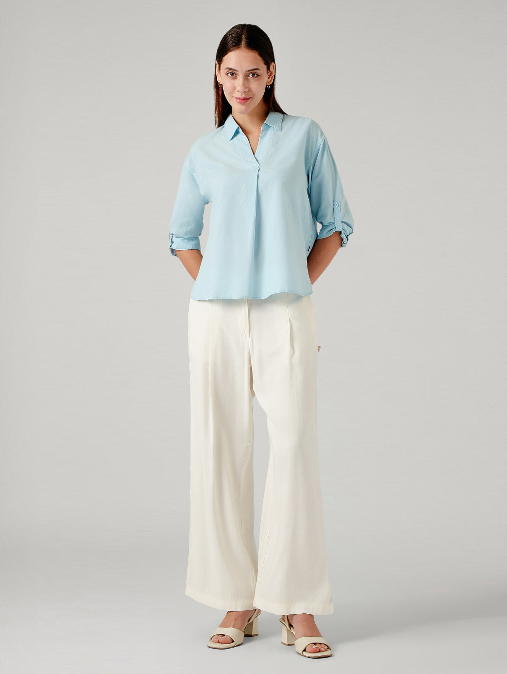Women's Solid Regular Fit Shirt - Full View