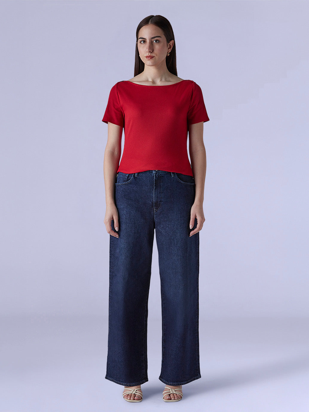 Women's Redloop Baggy Fit High Rise Cinched Jeans - Front View
