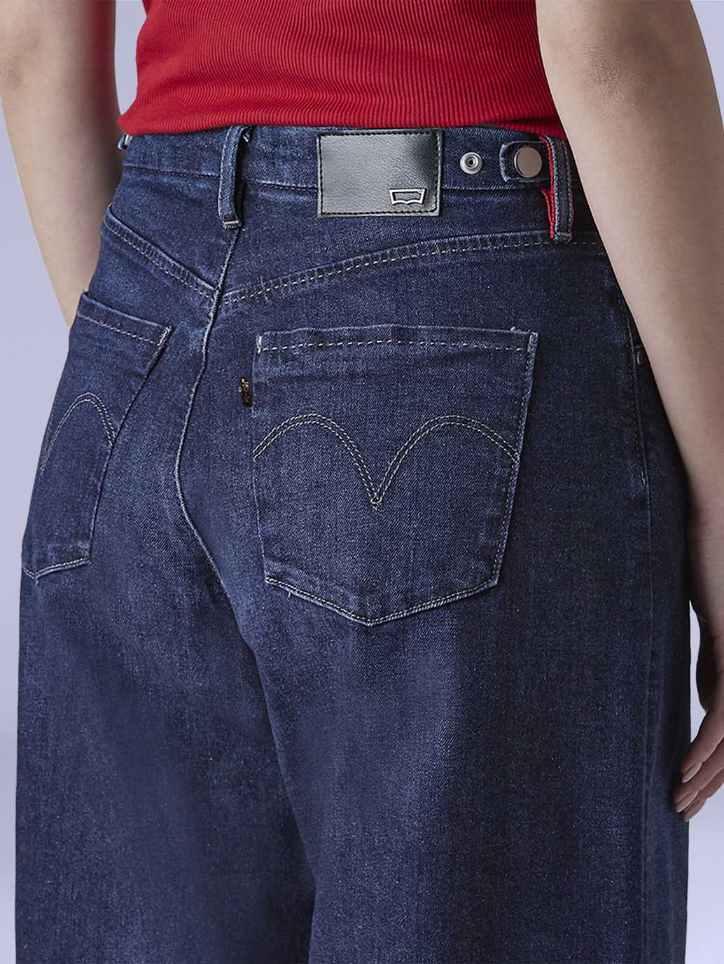Women's Redloop Baggy Fit High Rise Cinched Jeans - Detail View