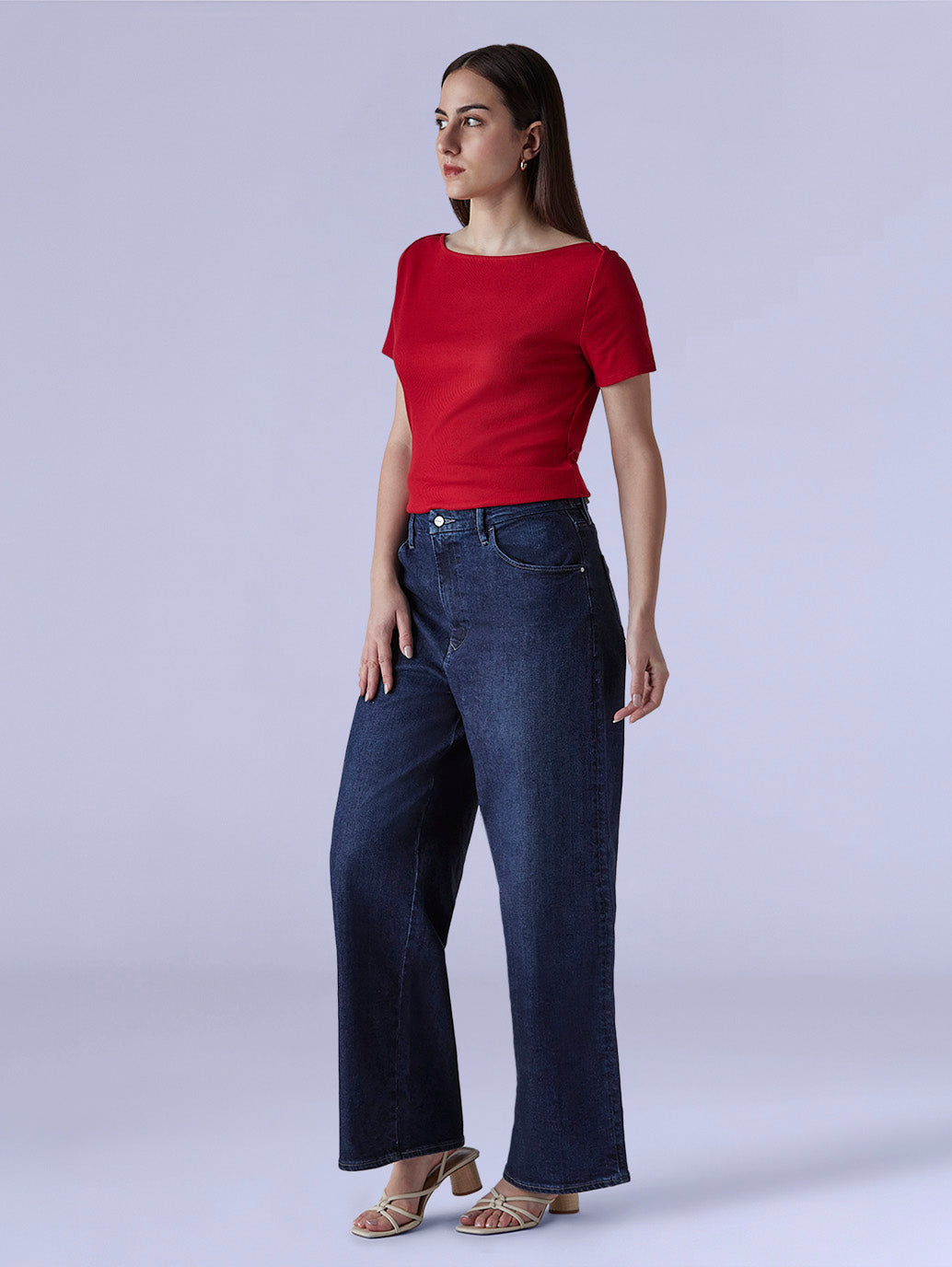 Women's Redloop Baggy Fit High Rise Cinched Jeans - Side View