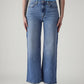 Women's Light Indigo Baggy Fit High Rise Redloop Cinched Jeans - Front View