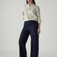 Women's Dark Indigo Baggy Fit High Rise Redloop Cinched Jeans - Logo View