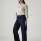 Women's Dark Indigo Baggy Fit High Rise Redloop Cinched Jeans - Side View