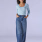 Women's Redloop Med Indigo Baggy Fit High Rise Cinched Jeans - a71a46a0-f1f4-478a-912c-9e7a29f46ec7 View