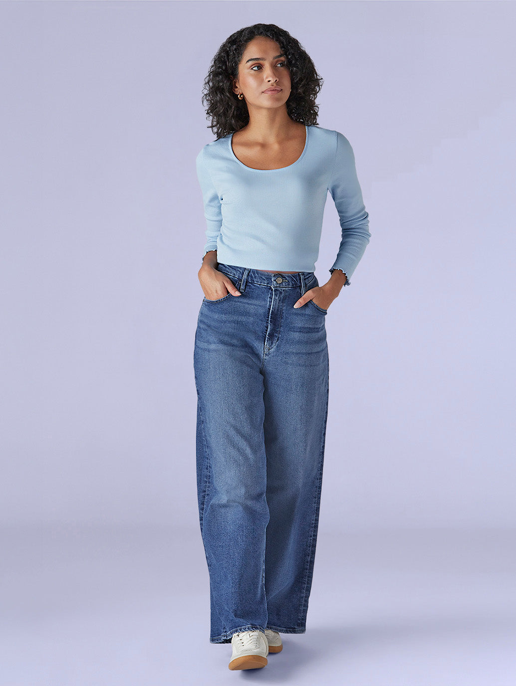 Women's Redloop Med Indigo Baggy Fit High Rise Cinched Jeans - a71a46a0-f1f4-478a-912c-9e7a29f46ec7 View