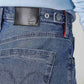 Women's Med Indigo Baggy Fit High Rise Cinched Jeans - Detail View