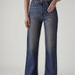 Women's Dark Indigo Ribcage Flared Fit High Rise Jeans - Front View