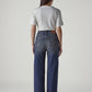 Women's Dark Indigo Ribcage Flared Fit High Rise Jeans - Back View