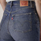 Women's Dark Indigo Ribcage Flared Fit High Rise Jeans - Detail View