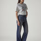 Women's Dark Indigo Ribcage Flared Fit High Rise Jeans - Side View