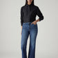 Women's Med Indigo Ribcage Flared Fit High Rise Jeans - 20 View