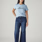 Women's Dark Blue Ribcage Flared Fit High Rise Jeans - Front View