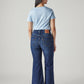 Women's Dark Blue Ribcage Flared Fit High Rise Jeans - Back View