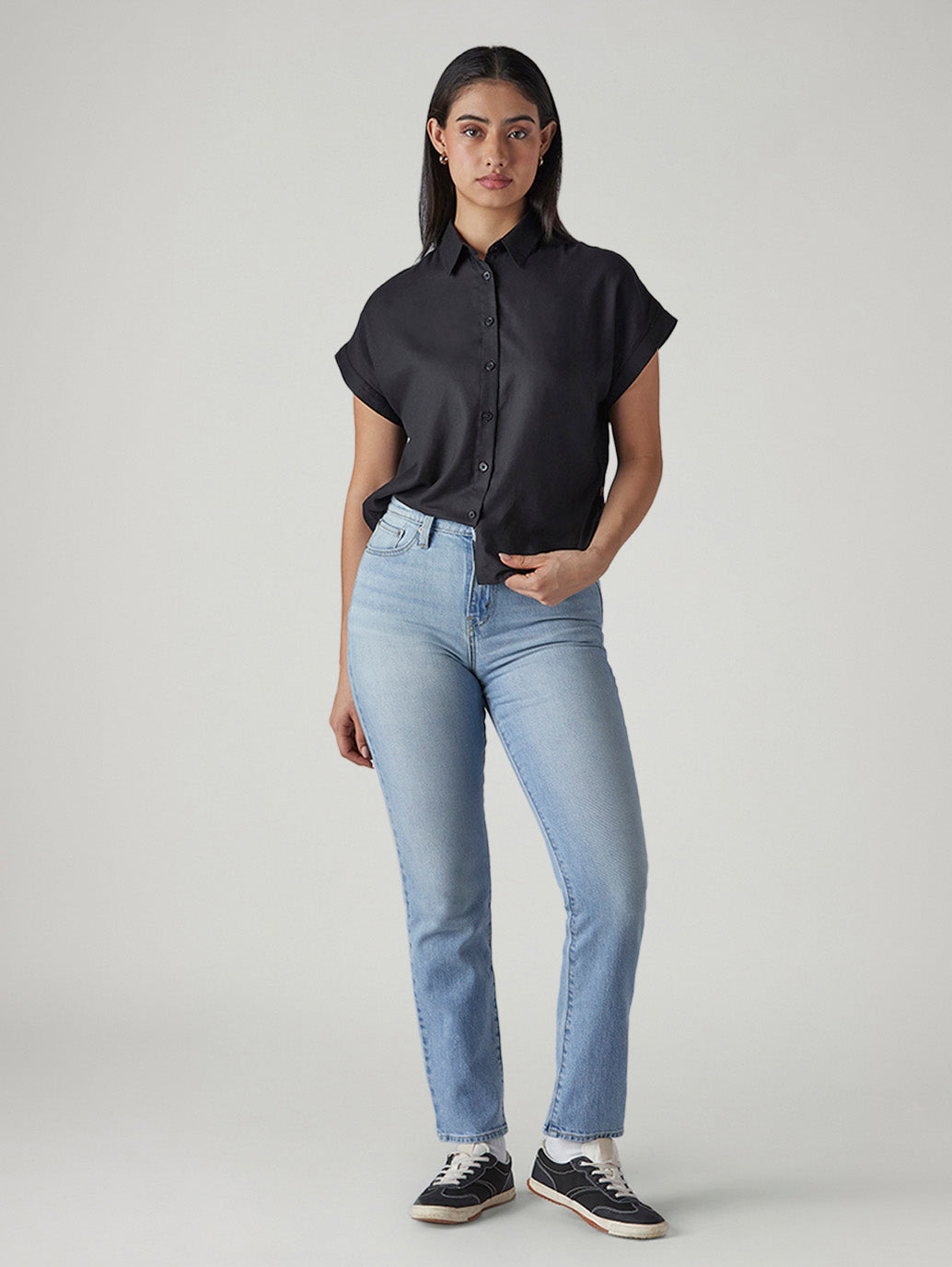 Women's Light Blue Ribcage Slim Fit High Rise Jeans