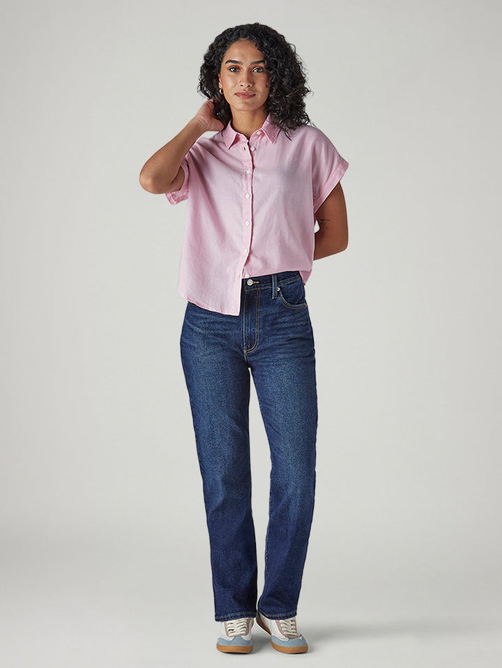 Women's Dark Blue Ribcage Slim Fit High Rise Jeans