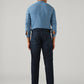Men's Dark Blue Relaxed Straight Fit Mid Rise Commuter Jeans - Back View