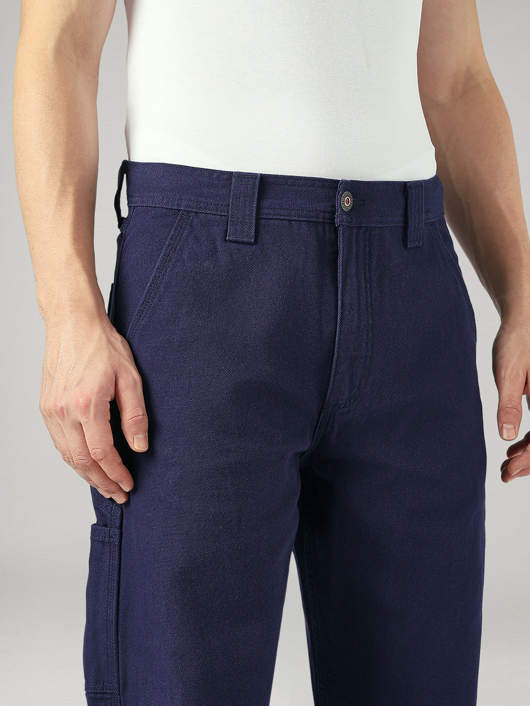 Men's 568 Blue Loose Fit Mid Rise Cargos - 20 View