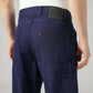 Men's 568 Blue Loose Fit Mid Rise Cargos - Detail View