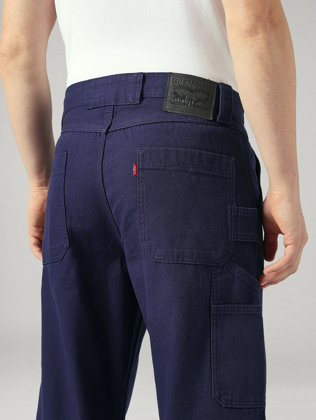 Men's 568 Blue Loose Fit Mid Rise Cargos - Detail View