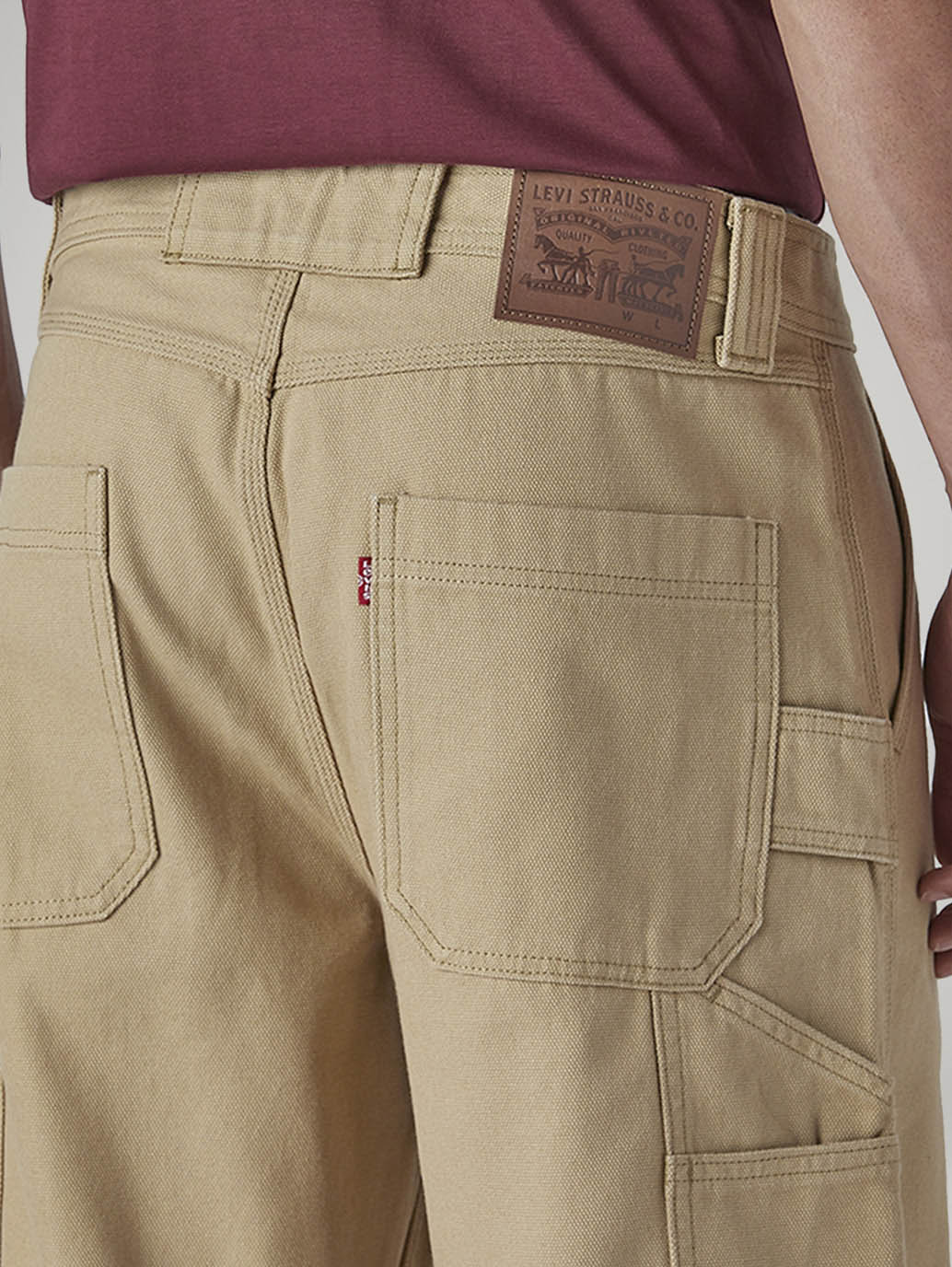Men's 568 Beige Loose Fit Mid Rise Cargos - Detail View